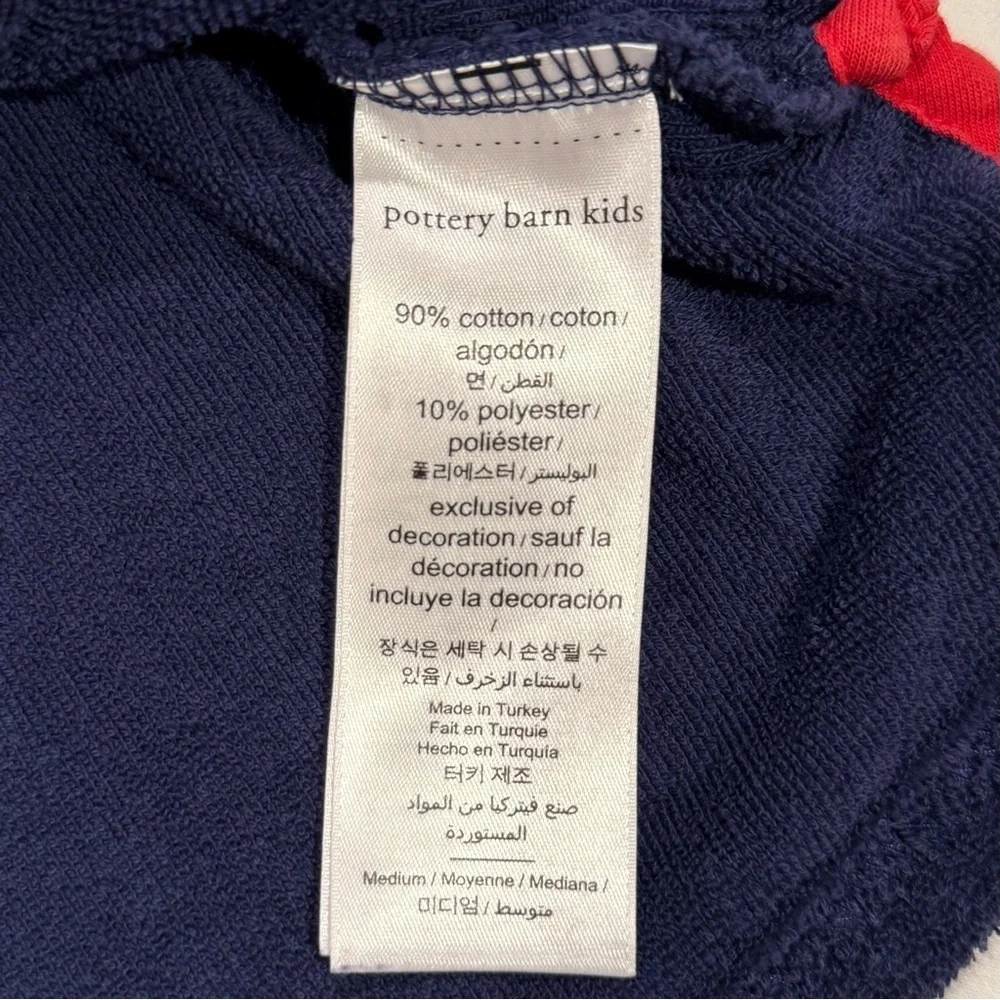 Pottery Barn Kids Swim Cover Up Boys 4-6 Girls Shark Toweling Throw Hooded Beach